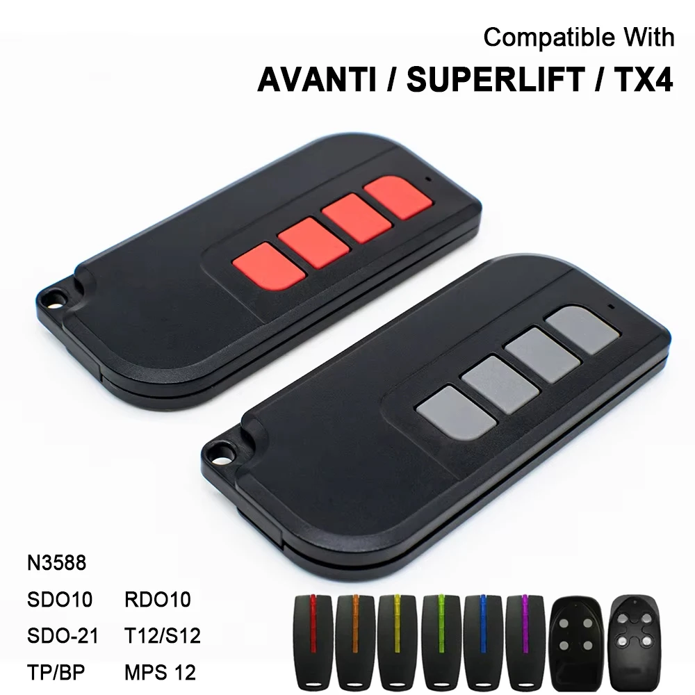 For Avanti Slimfit Superlift Remote Control Garage Gate Door Opener 433.92MHz Rolling Code Clicker Command Keys Replacement