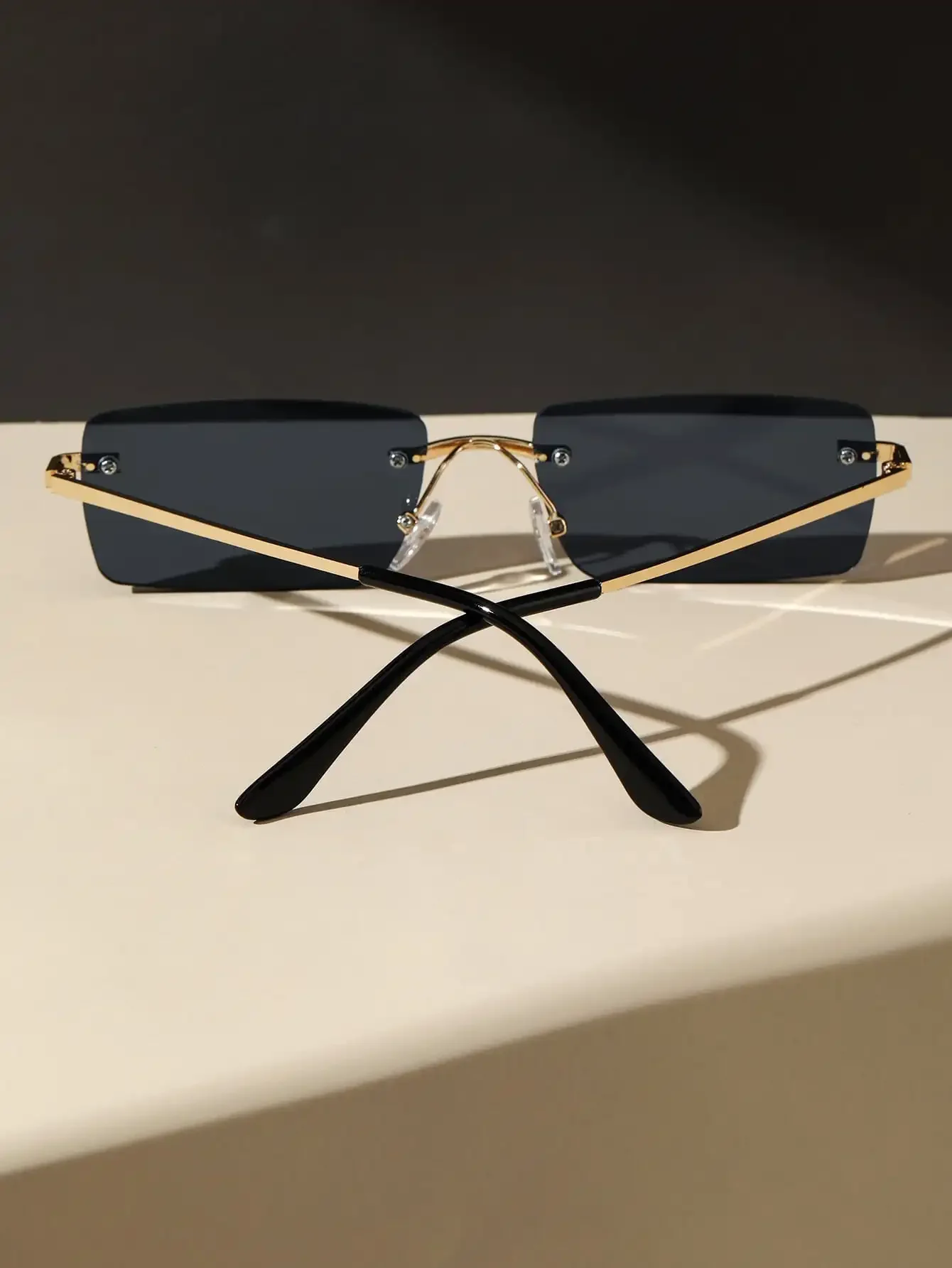 New Unisex Metal Square Frame Fashio Rimless Sunglasses For Outdoor Beach Party