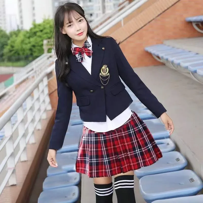 

2025 Japanese Women Men College Style Spring Autumn Suits Blazer Long Sleeve Jackets Coats Outwear For JK DK School Uniform 5XL