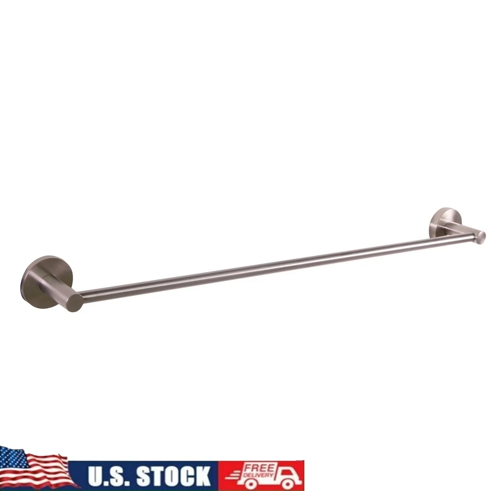 

24-дюймовый вешалка для полотенец, сверхмощная цинковая латунь, атласная никелевая отделка, вешалка для ванной комнаты, простая установка, настенное крепление