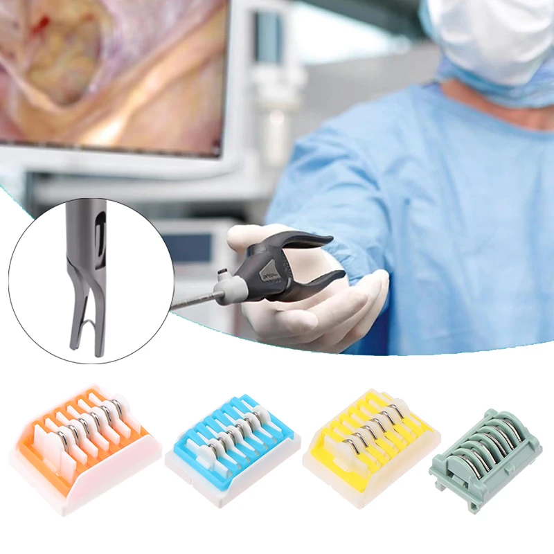 6pcs/row Medical Titanium Clamp Titanium Vascular Blocking Laparoscopic Surgical Instrument Endoscopic Open Abdominal Titanium