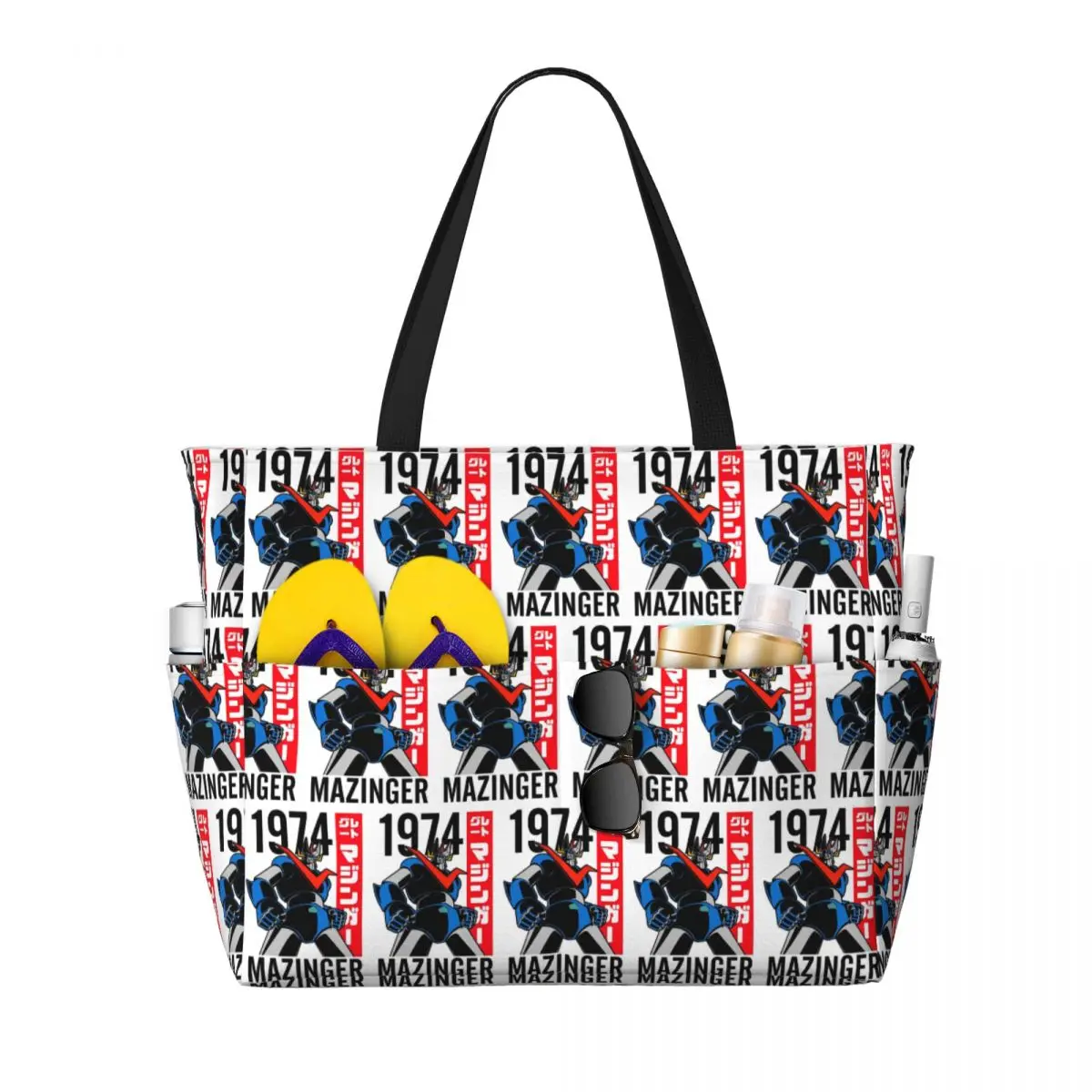 Mazinger Z Mad Robot Grendizer Anime Manga Beach Tote Bag Sport Gym Yoga Duffle Large Tote Bag Women Travel Bag Fitness bag