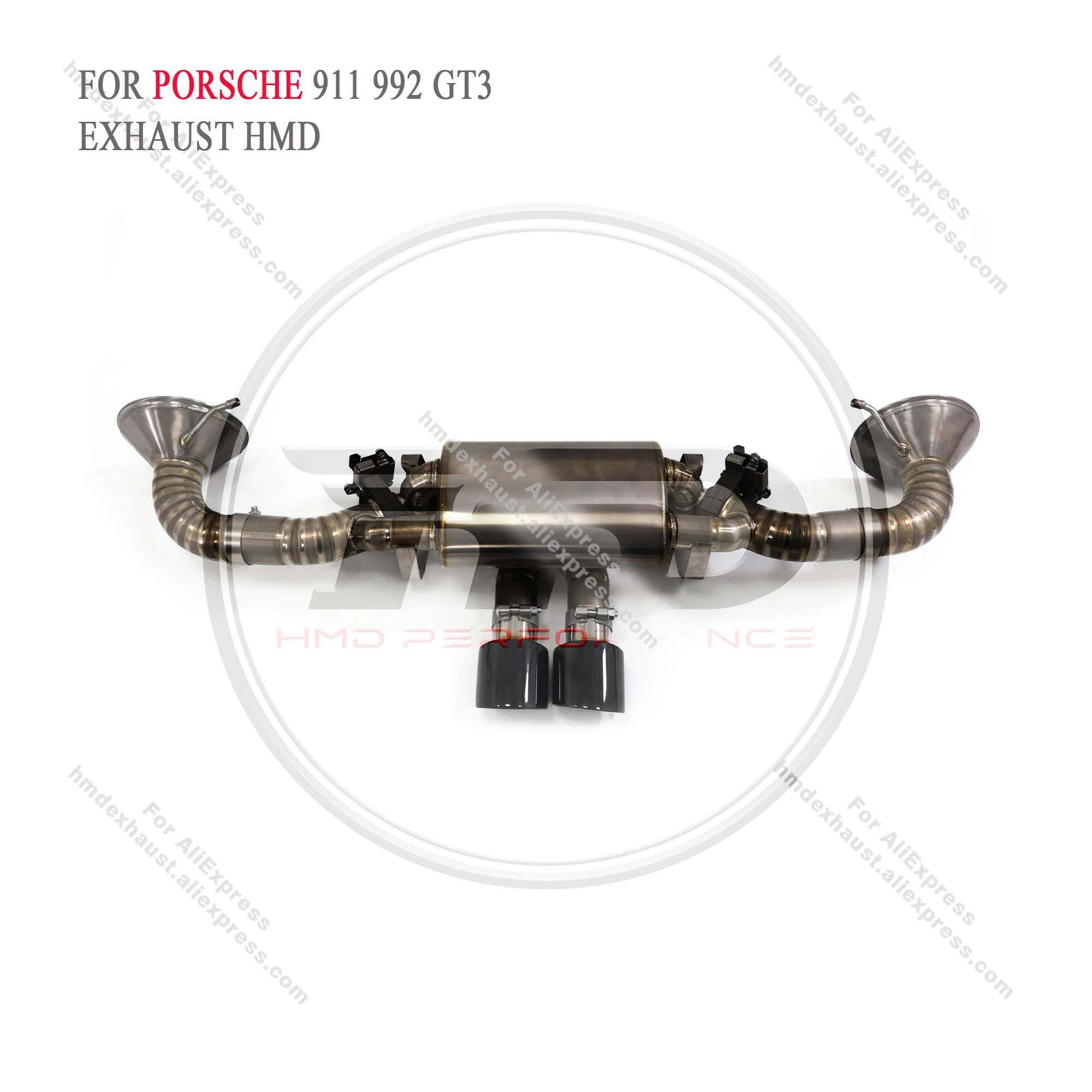 HMD Titanium Exhaust System Performance Catback And Headers for Porsche 911 992 GT3 Muffler With Valve Catless Downpipe