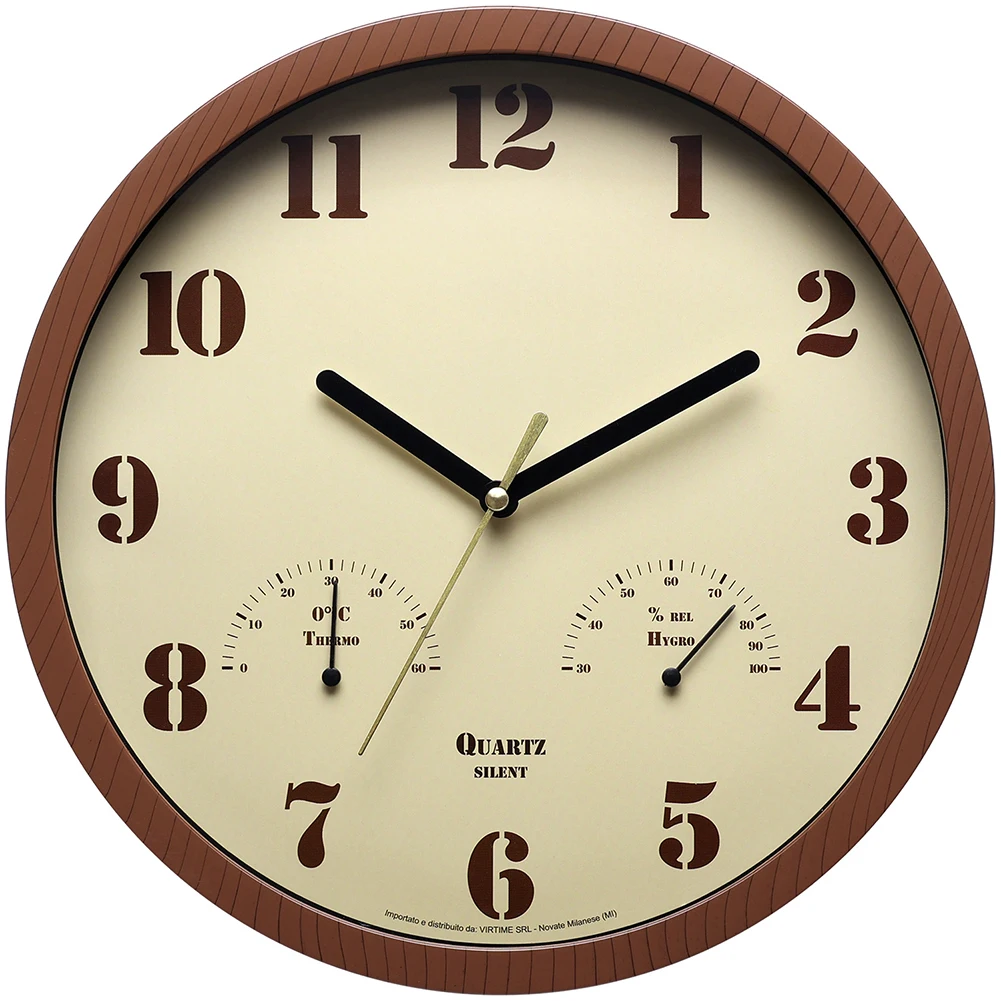 For Patio Clock with Analog Thermometer and Hygrometer for Indoor and Outdoor Use Weather Resistant and Silent Quartz Movement