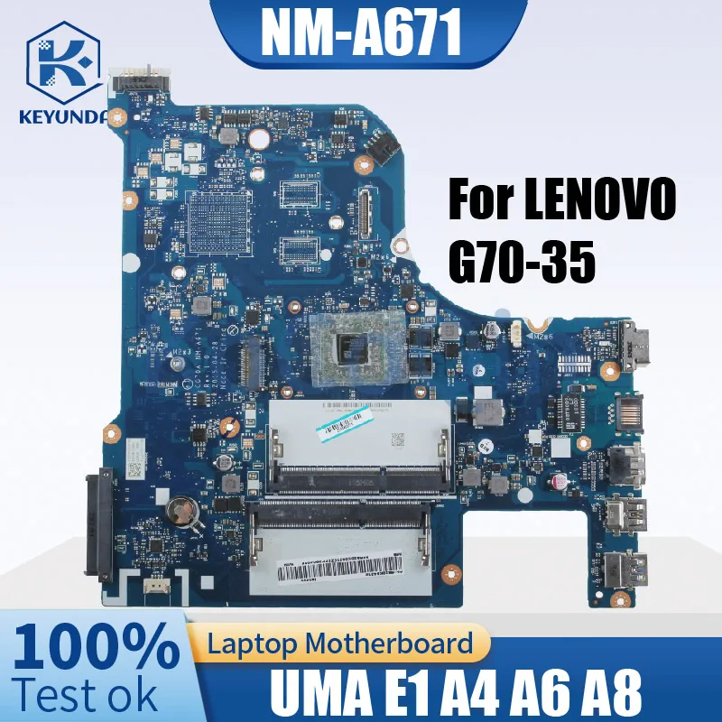 NM-A671 für Lenovo Ideapad G70-35 Notebook Mainboard w/e1 a4 a6 a8 CPU Laptop Motherboard getestet