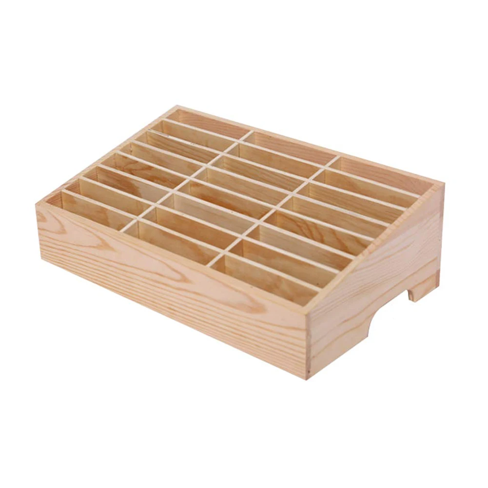 24-grid multifunctional wooden storage box mobile phone repair tool storage box suitable for office classrooms