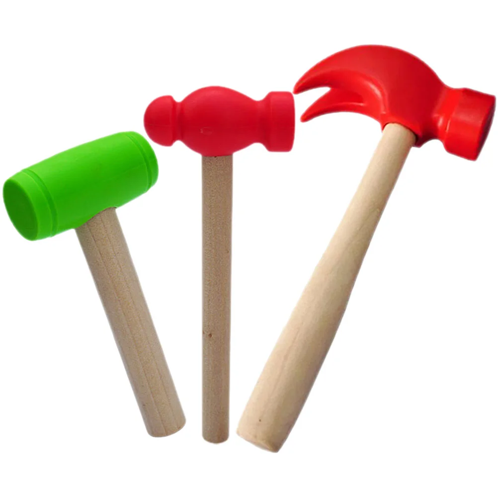 3 Pcs Simulated Small Wooden Toys Hitting Pretend Children’s Plaything Baby