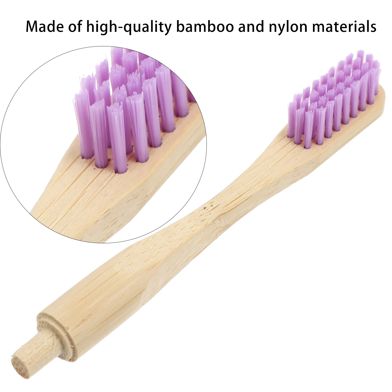 

7 Pcs Bamboo Toothbrushes Replaceable Nylon Bristle Heads al Care Supplies Biodegradable Eco Friendly Travel Portable Safe