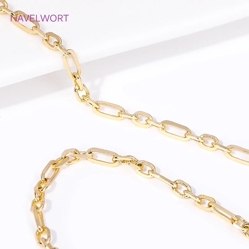 18K Gold Plated Brass Oval Cable Chain High Quality Metal Bulk Chains For Jewelry Making DIY Handmade Jewellery Making Supplies