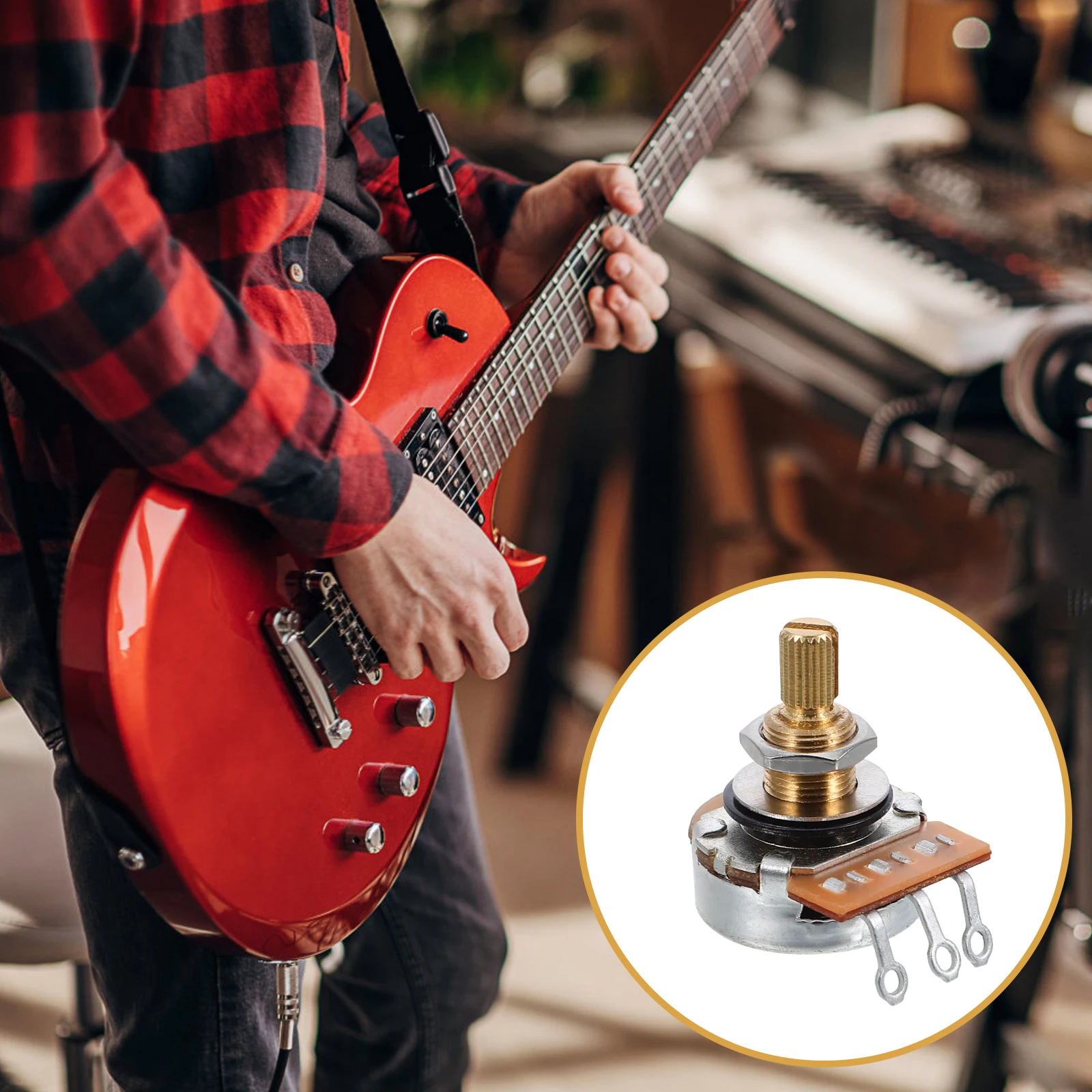 

4Pcs Electric Guitar A500k Copper Shaft Potentiometers Volume Tone Control Smooth Rotation Split Shaft Pots Volume Knob