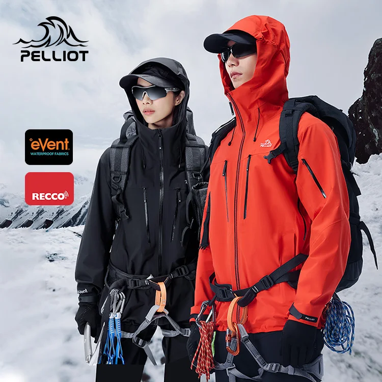 PELLIOT 20000mm Waterproof RECCO Hard Shell Jacket Winter Waterproof Jacket Hooded Windproof Event Fabric Zipper Jacket Adults