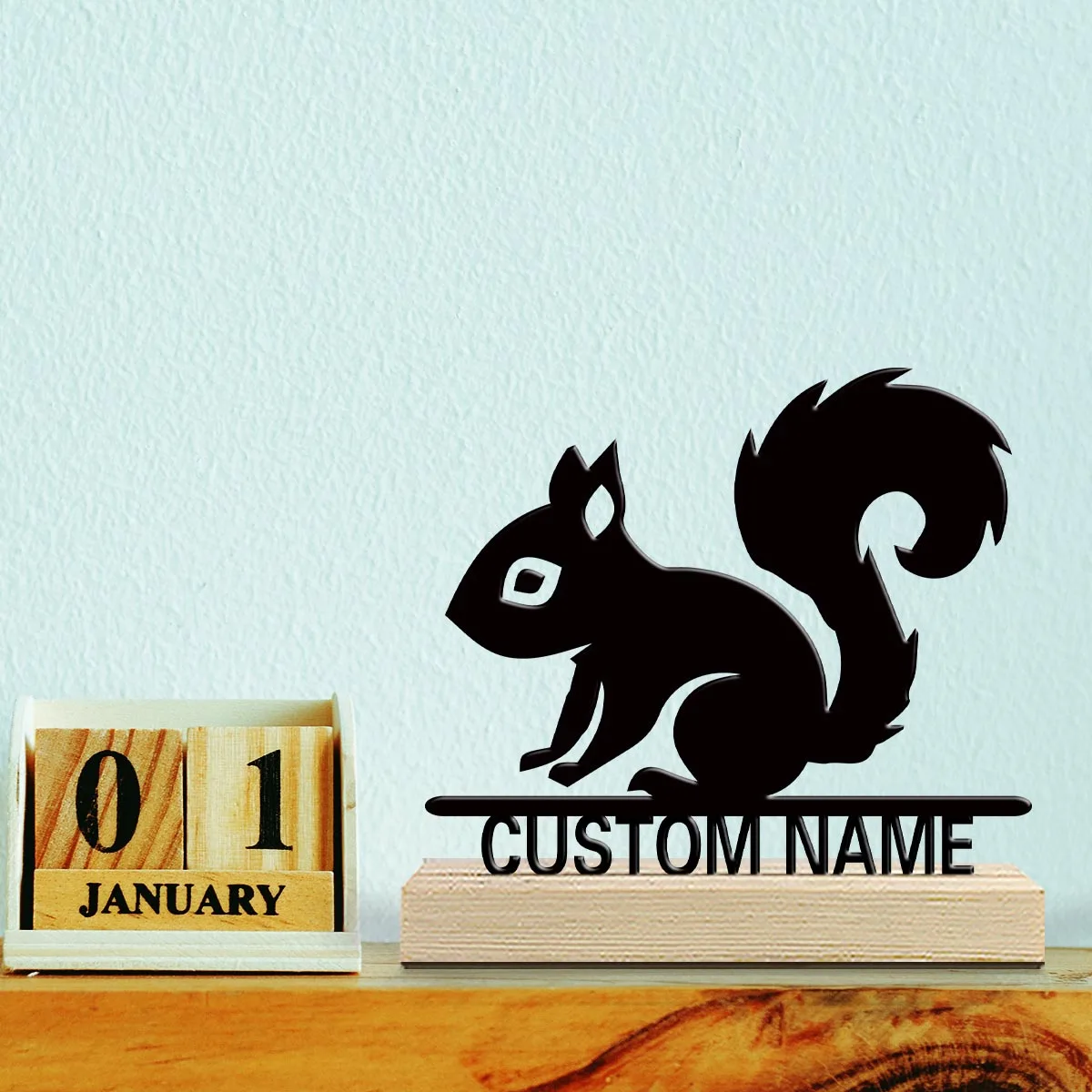 1pc Interesting Desktop Metal Statues Custom Content Equipped with A Wooden Base Modern Rural Home Desktop Decorations