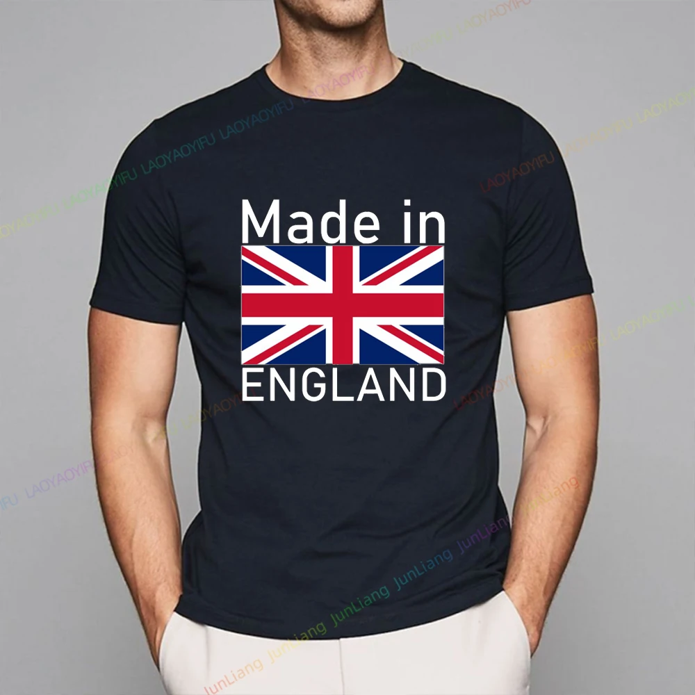 Streetwea New England London Man Printed T-shirt Flag Britian Union Vintage Streetwear Unisex Patriotism Oversized Short Sleeve