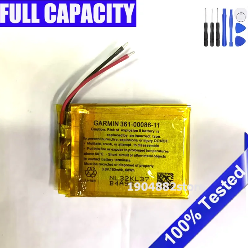 

Оригинальный аккумулятор 361-00086-11 для Carmin Fenix 6S 6S Pro/6S Sapphire GPS 361-00086-12, аккумулятор для умных часов 180 мАч