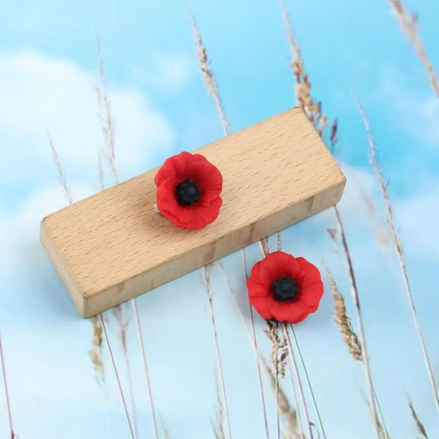 1/5/10/20/50/100pcs A Set of 2 Vintage Red Flower Design Brooches, Stylish Everyday Additions, Perfect for a Rustic Farmhouse Ae