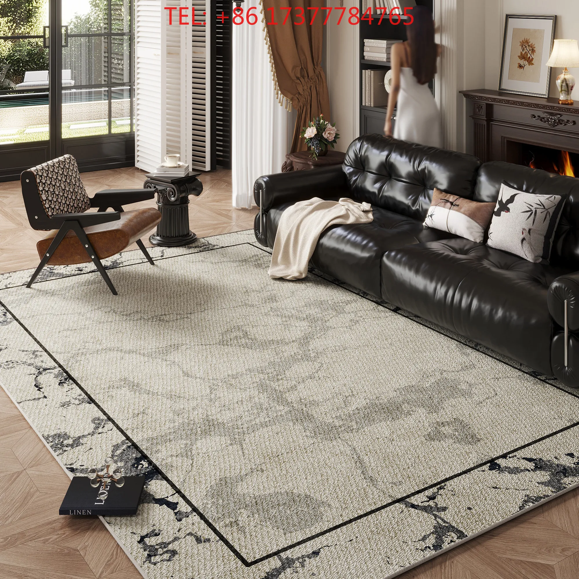 French Retro Light Luxury High End Dirt Resnt Sofa Coffee Floor Mat Area Rug for Living Room Bedroom Home Decoration