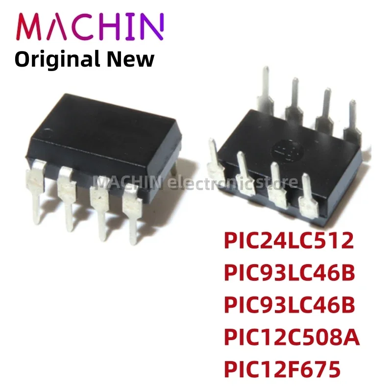 1pcs PIC24LC512 PIC93LC46B PIC93LC46B PIC12C508A PIC12F675 -I/P DIP-8 Nuevo IC Original DIP8