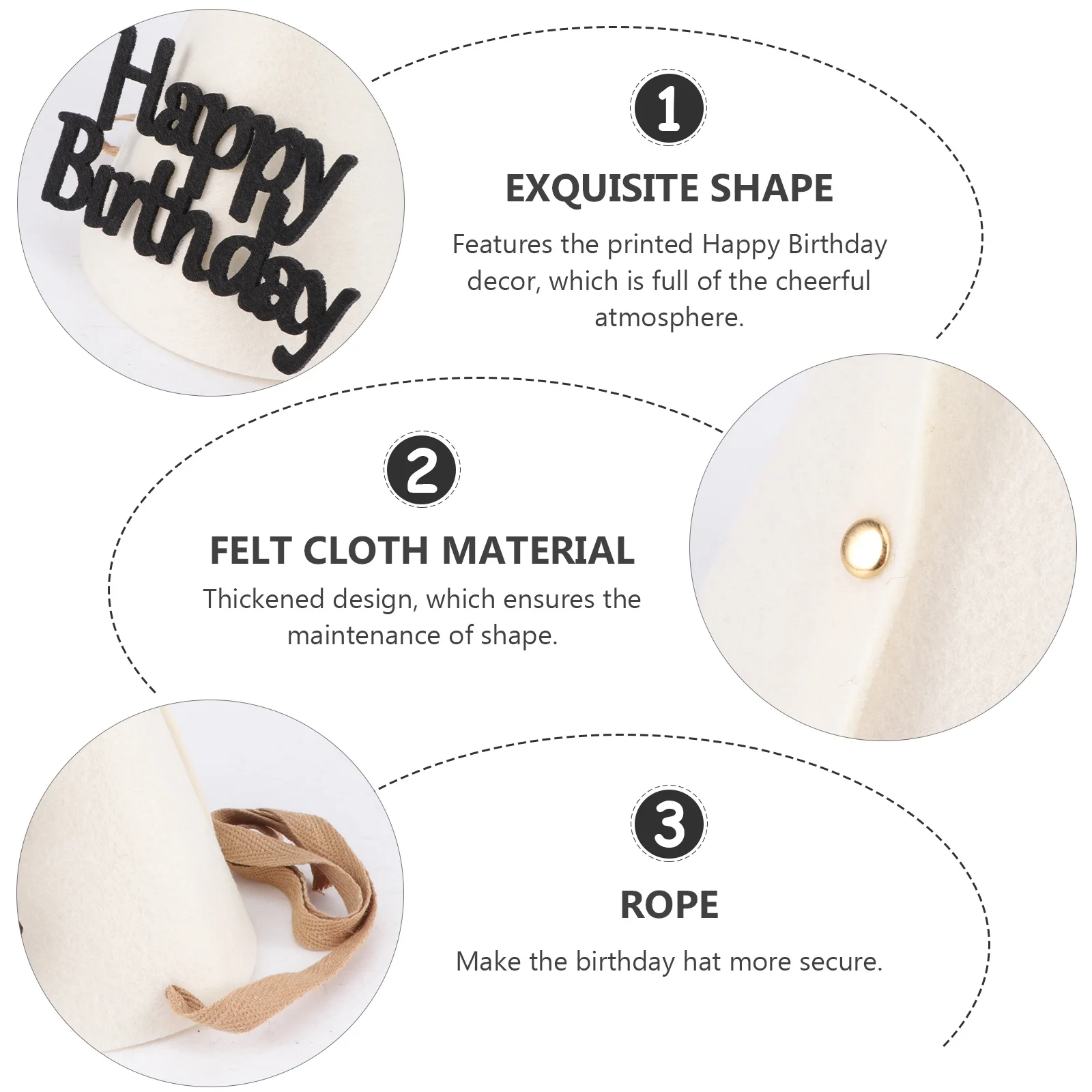 

1Pcs Birthday Cap Premium Craftsmanship Printed Decor Party Hat for Birthday Party Prop Thicken Design Comfortable Wear Crowd