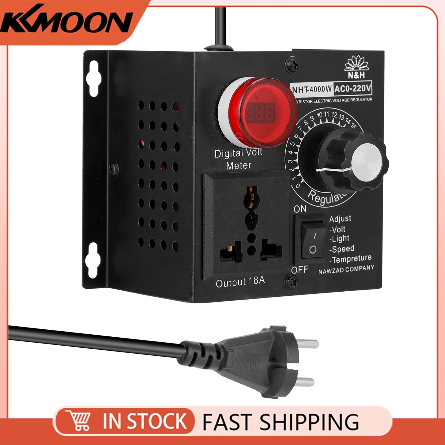 

AC 220 В 4000 Вт компактный регулятор переменного напряжения портативный регулятор скорости, температуры, напряжения, регулируемый диммер