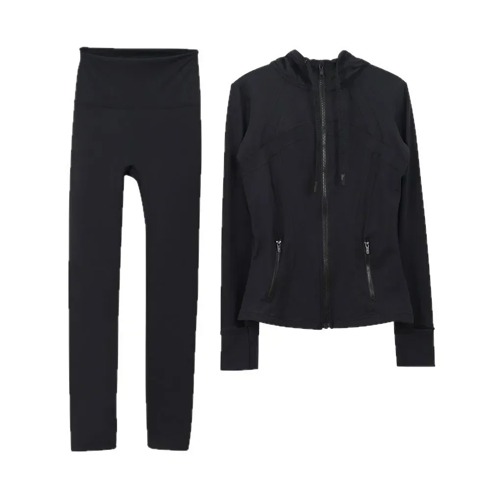 سترة يوجا نسائية بغطاء للرأس من LEMON بقصة ضيقة - بلوزة جري رياضية مرنة عالية التمدد، خفيفة الوزن قابلة للتنفس للتمرين في صالة الألعاب الرياضية واليوجا مع