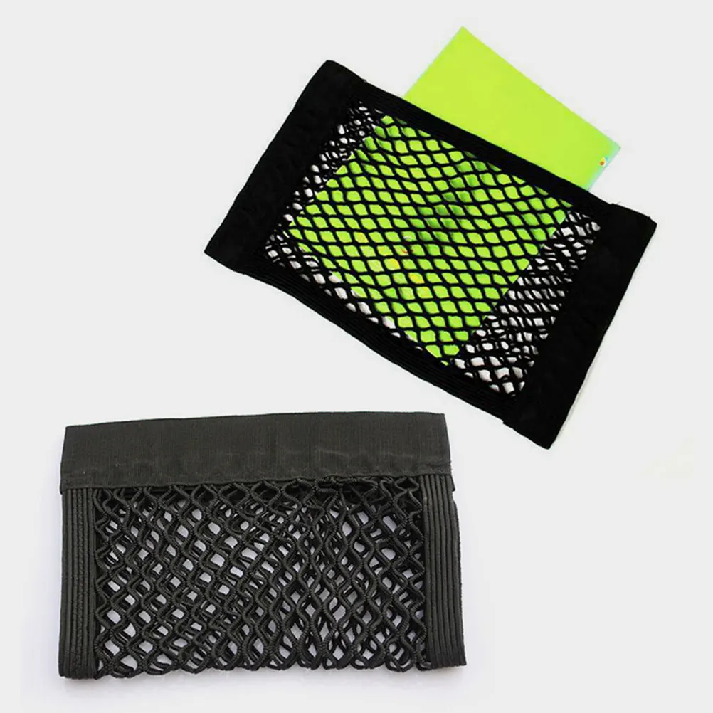

2Pcs Universal Car Trunk Organizer Double Layer Elastic Mesh Cargo Net Easy Install Road Trip Camping Storage Bags