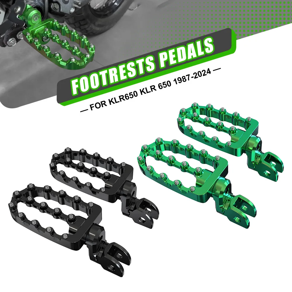 

Подножки для мотоцикла Kawasaki KLR650 KLR 650 1987-2024 (2023, 2022, 2021, 2020, 2019), кованые, увеличенные, из алюминия 7075