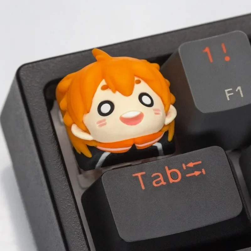 Hinata Shoyo Anime Keycaps Resin Keyboard Caps Customized Artisan Keycaps for Mechanical Keyboard Gift Tobio Kageyama Keycap