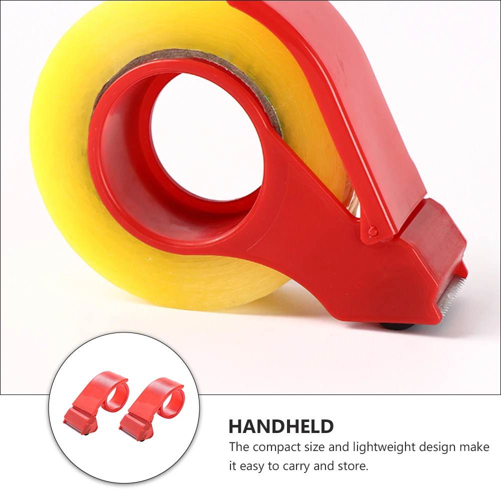 

2pcs Hand-Held Tape Cutter Packaging Tape Dispenser Wide Ergonomic Sealing Heavy Duty For Warehouse Supplies Handheld Packaging