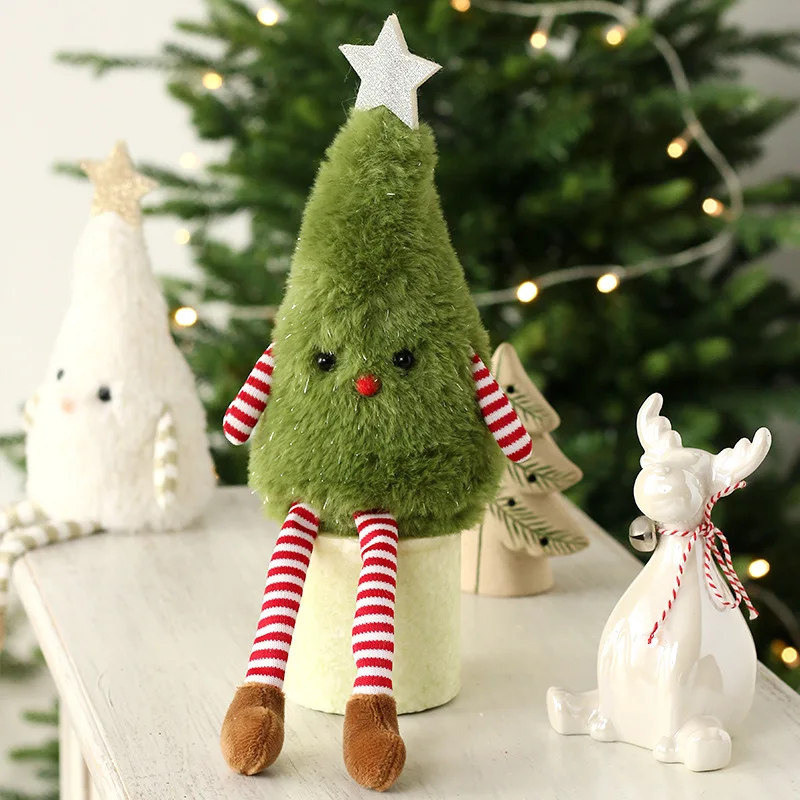 Muñeco de árbol de Navidad de felpa para niños, juguetes de decoración para fiesta en casa, regalo bonito