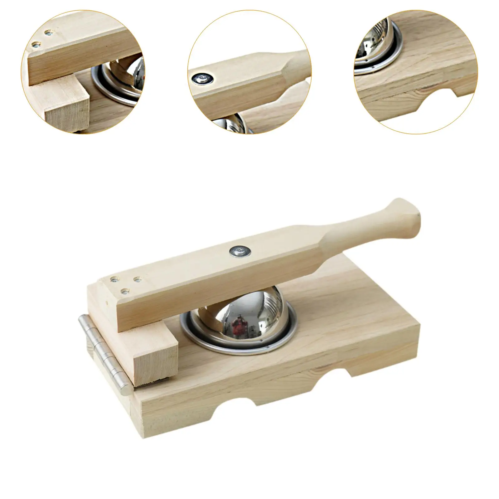 Mochi Skin Maker Wood Pressure Skin Maker Easy to Use Dumpling Maker Qingtuan Rice Maker for Pastry Home Restaurant Baking