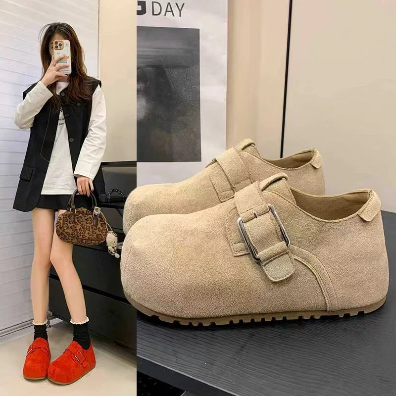 

Новые женские ретро-лоферы с пряжкой на весну-лето 2026: универсальные повседневные туфли без шнурков с полным покрытием