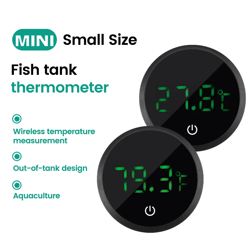 Aquarium Thermometer LCD Digital Display Fish Tank Electronic Thermometer ℃/℉ Suitable For Fresh Water Tanks Water Sea