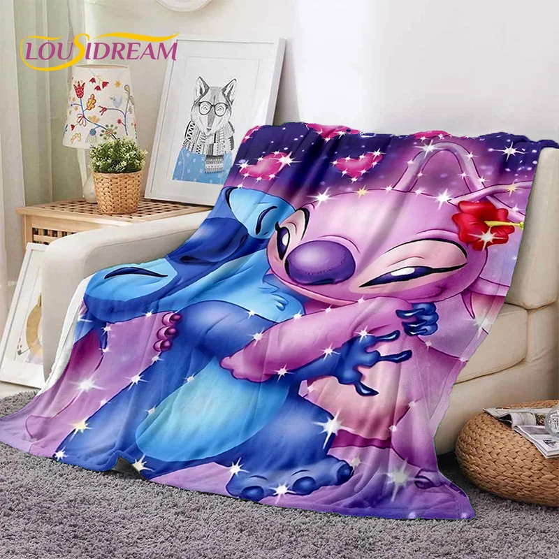 Cartoon Cute Stitch Disney Monster Blanket,Soft Throw Blanket for Home Bedroom Bed Sofa Picnic Travel Office Cover Blanket Kids