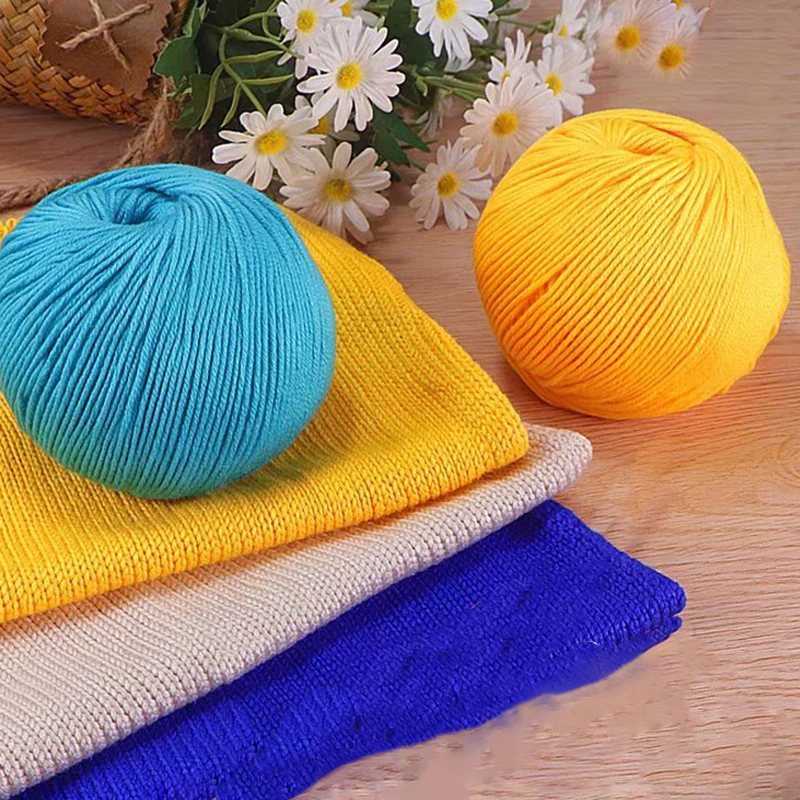 4 pezzi X50g filato acrilico di cotone per maglieria maglione bambola t-shirt filato per uncinetto fai da te