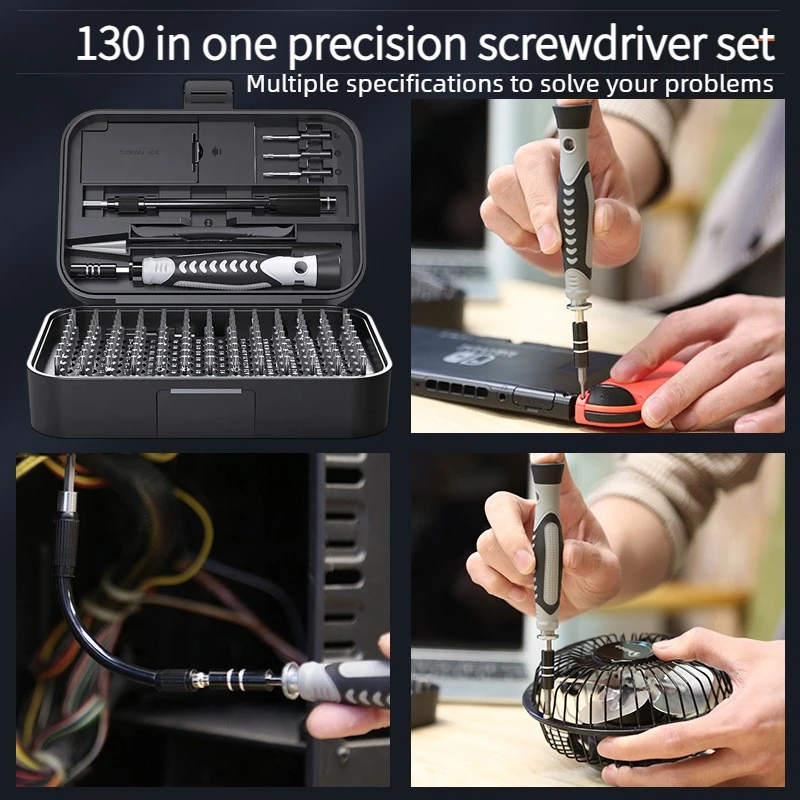 

Набор прецизионных отверток 130 в 1, с сильными магнитными насадками, инструмент для разборки и ремонта мобильных телефонов и компьютеров.