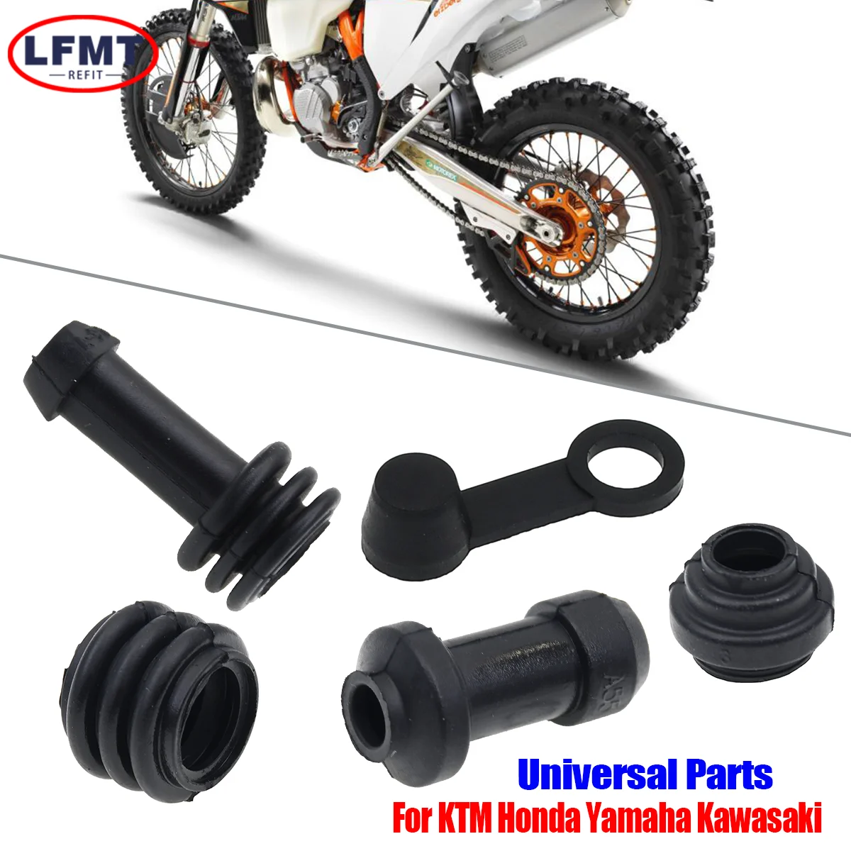 10Pcs Black Rubber 8mm Brake Caliper Bleeder Dust Caps Oil Drain Screw Protector Covers Universal Car Motocross Brake Pump Parts