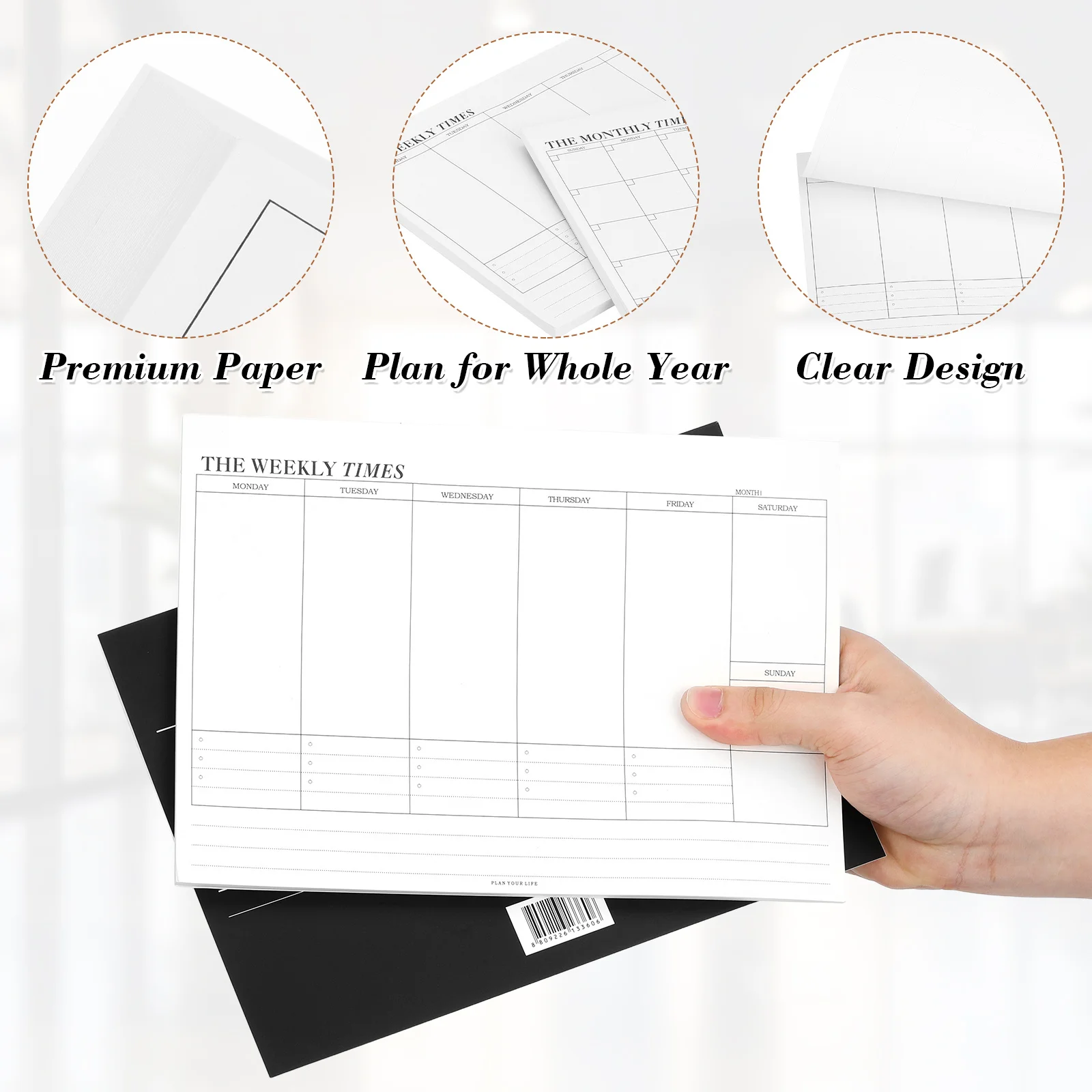 2Pcs Office Schedule Notebook Weekly Monthly Planner Notepad Organizer Daily Notes Reminder Planning Paper