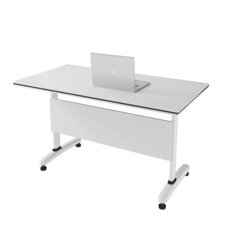 White folding training table movable splicing conference table