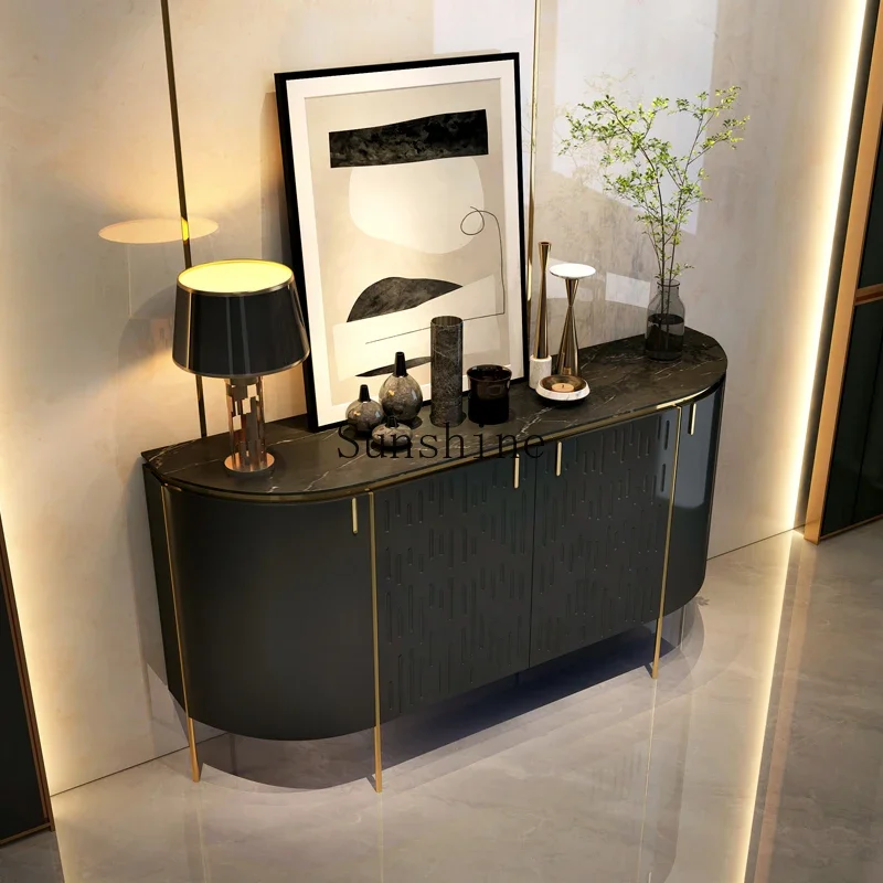 

Italian entrance high-end villa living room high-end black storage decorative cabinet FT