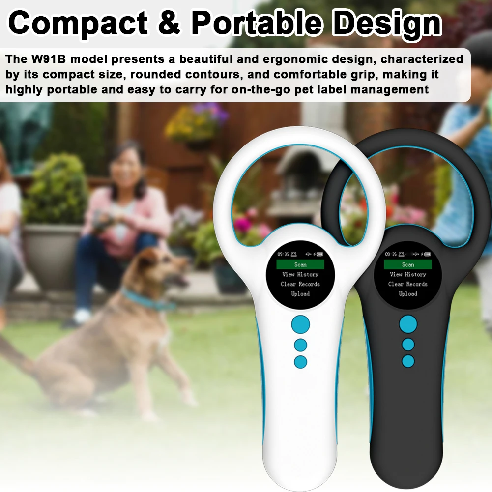 Handheld Animal Chip Scanner 1.4inch TFT LCD Chip Reader Rechargeable Animal Tags Scanner Support EMID FDX-B Label Format