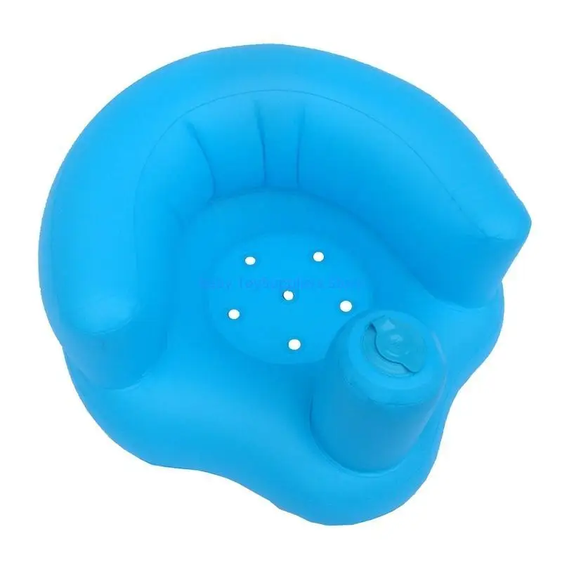 R1WF تعلم الطفل لمقعد الاستحمام التسكع المحمولة كرسي حمام قابل للنفخ بولي كلوريد الفينيل أريكة دش البراز للعب الأكل #3