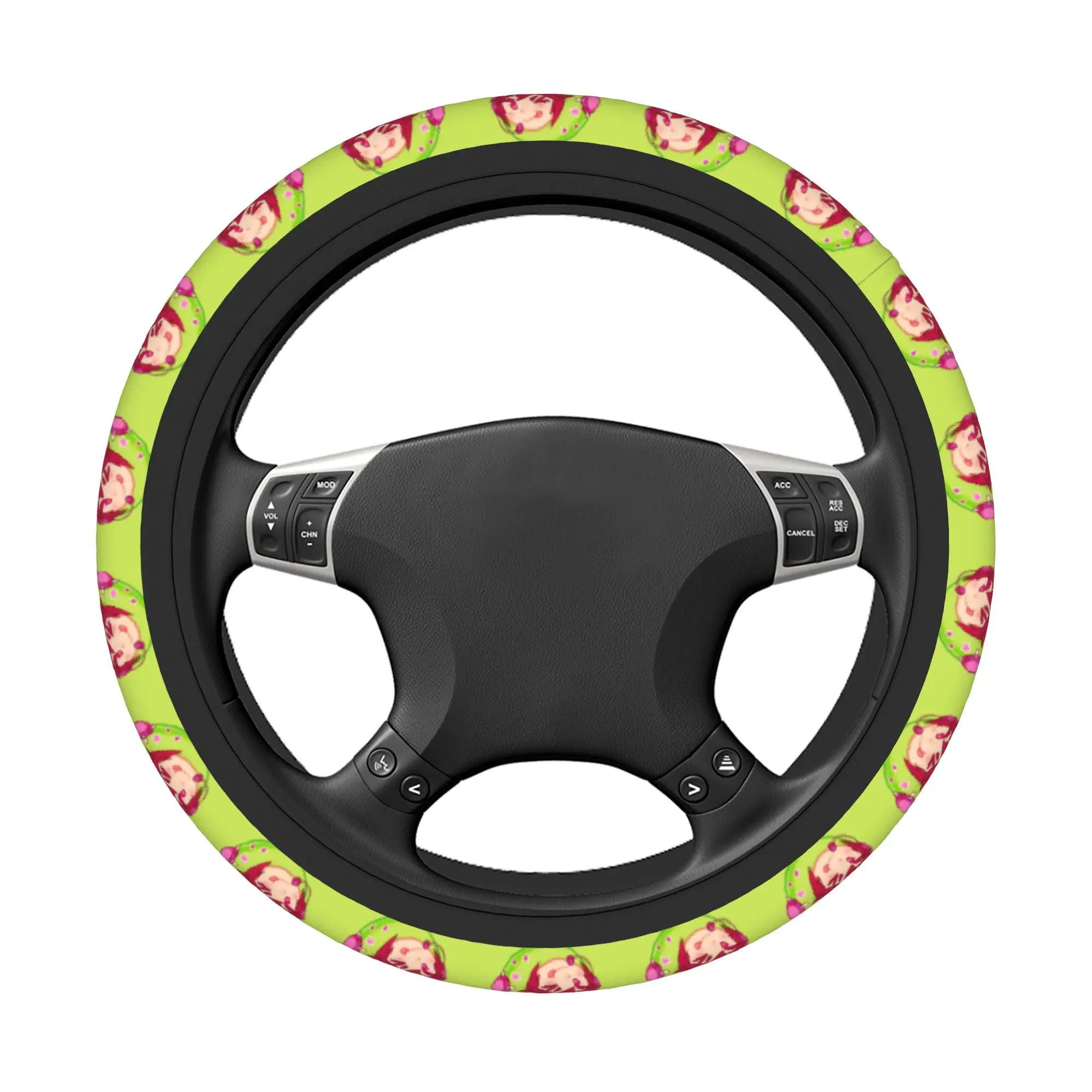 Pearto Creative Kasanes Expression Tetoes Car Steering Wheel Cover 37-38cm Universal Comfortable Funny Pear Auto Protector
