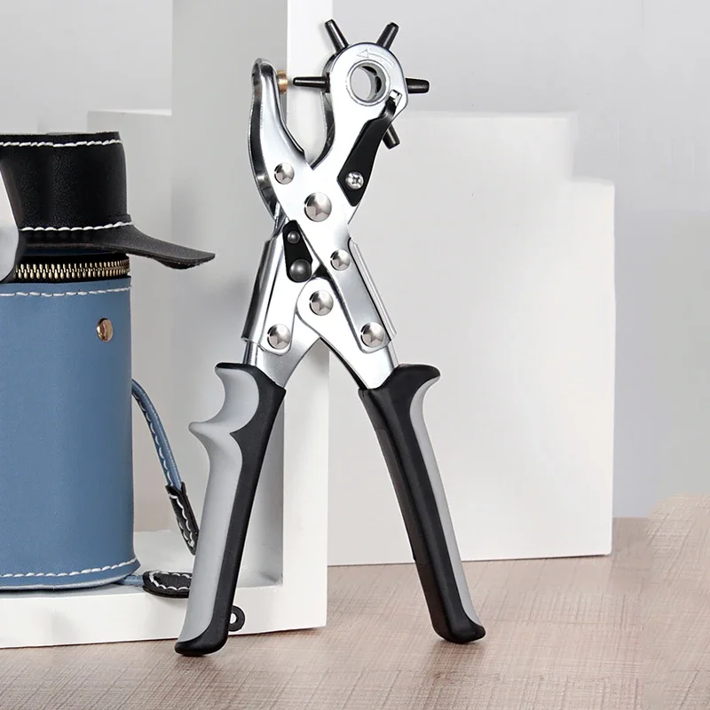 Labor-Saving Leather Hole Punch Pliers Tool Round Oval Punching Holes for Belt Strap Watchband Leather Craft DIY Hand Tool