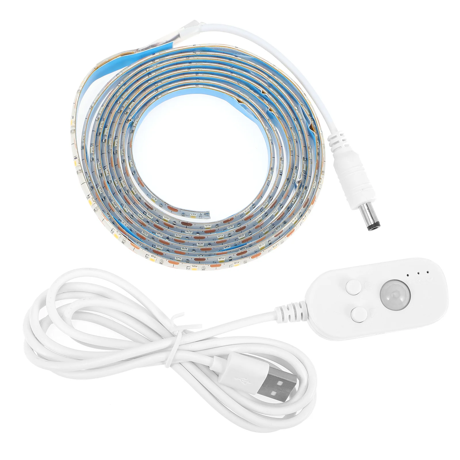 Lampada a striscia LED con sensore intelligente alimentata tramite USB Lampada a striscia tagliabile flessibile impermeabile per l'illuminazione del guardaroba della camera da letto della cucina di casa