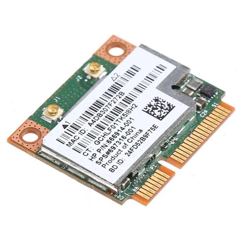 듀얼 밴드 2.4 + 5G 300M 와이파이 블루투스 4.0, 무선 하프 미니 PCI-E 카드, BCM943228HMB HP SPS 718451-001 용 802.11a/b/g/n