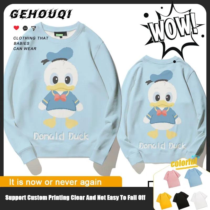 

Disney Donald Duck Co-branded Crewneck Hoodie Male Autumn Daisy Peripheral Coat Cartoon Cartoon Children Clothes Trend