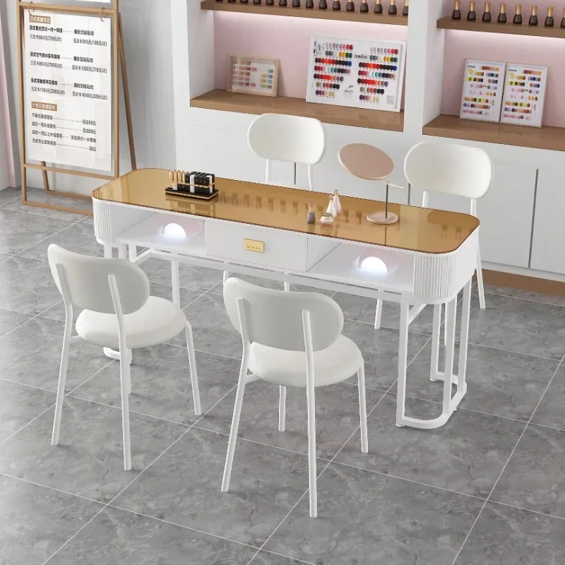 Replica glazen nagel bureauaccessoires esthetische witte nagel bureau manicure station tafel esthetische Tavolo manicure meubelen
