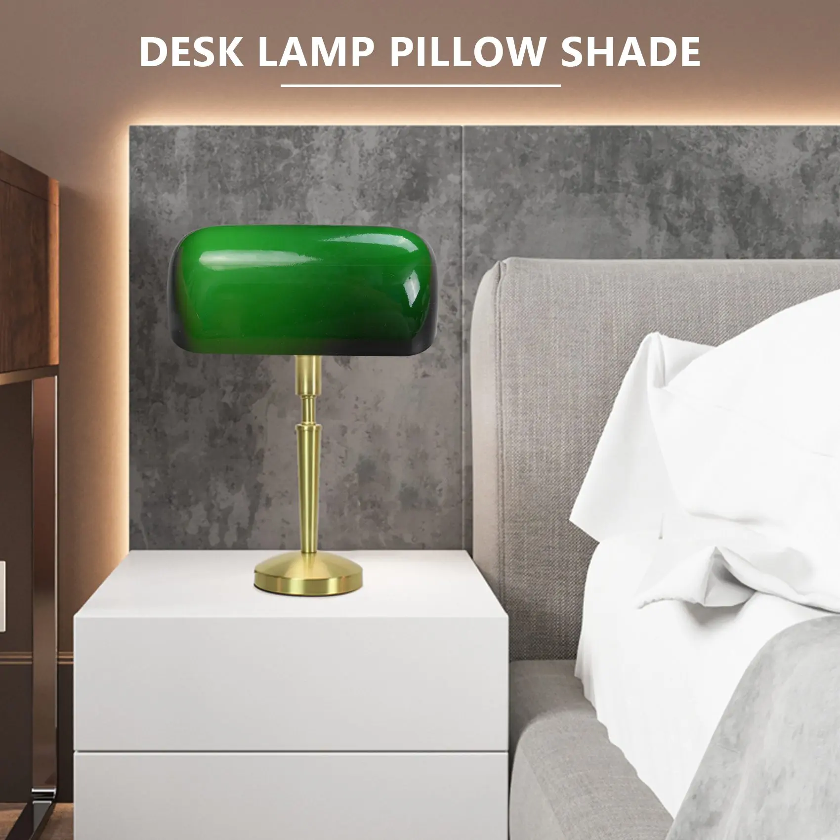 ABZV-groene kleur GLAZEN BANKER LAMP COVER/bankierslamp Glazen kap lampenkap