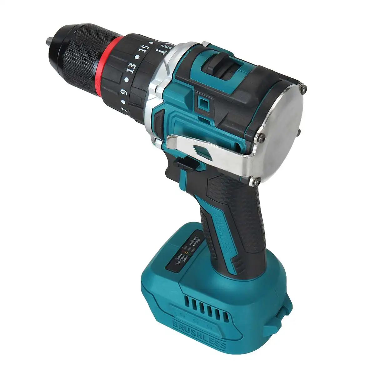 20V Brushless Impact Electric Drill Dual Speed  25+3 Torque Multifunction Cordless Drill Tool for Makita 20V Battery