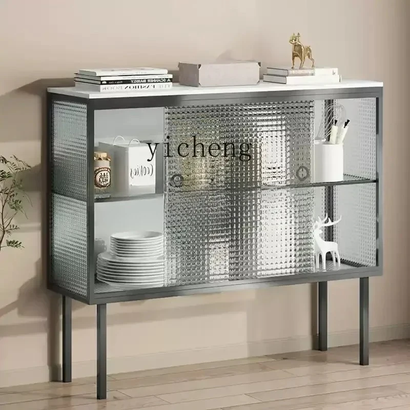 GZ-11  glass side cabinet light luxury sliding door porch living room kitchen tea cabinet locker